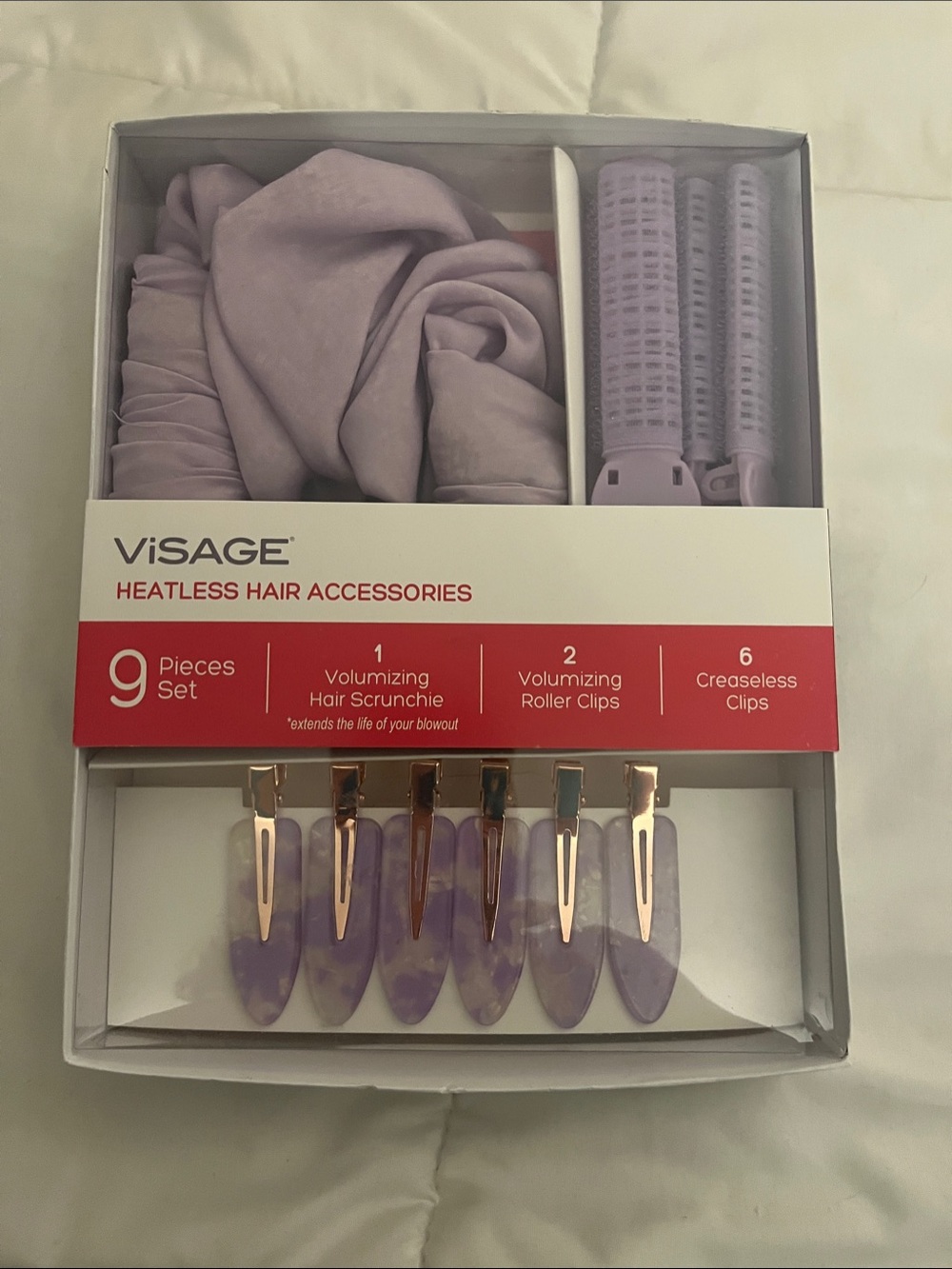 Lilac Heatless Hair Accessory Set - 9 Piece